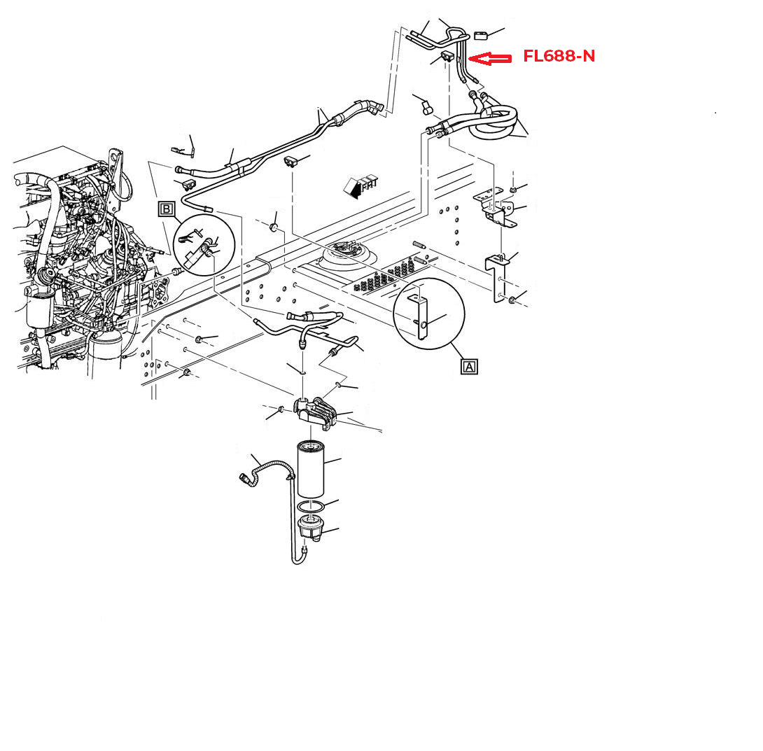 GMC TopKick Intermediate Fuel Line Set 2004 C6500/7500/8500 7.2L FL688-N1A